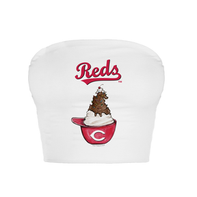 Cincinnati Reds Sundae Helmet Crop Tube Top - Tiny Turnip