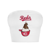 Cincinnati Reds Sundae Helmet Crop Tube Top - Tiny Turnip