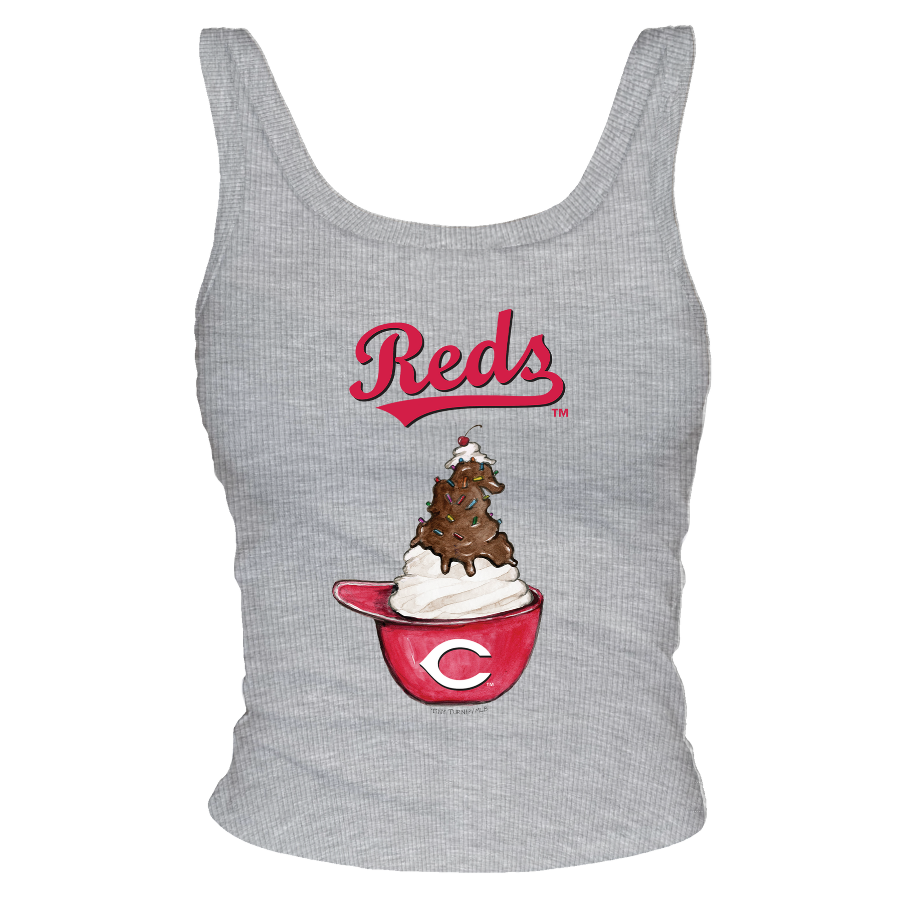 Cincinnati Reds Sundae Helmet Ribbed Tank