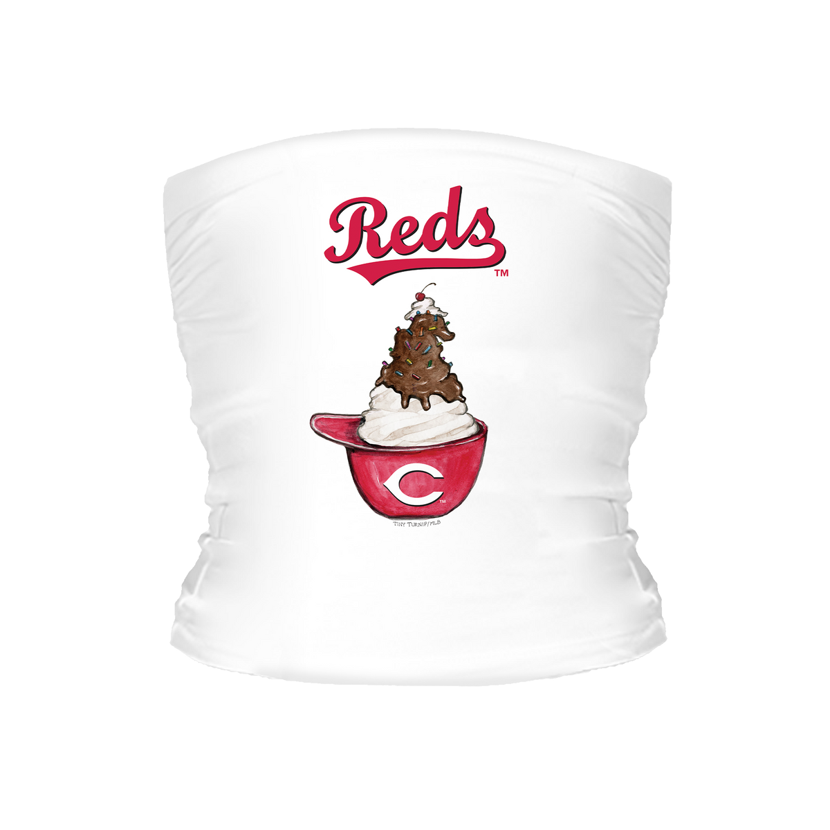 Cincinnati Reds Sundae Helmet Tube Top - Tiny Turnip