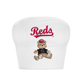 Cincinnati Reds Teddy Crop Tube Top - Tiny Turnip