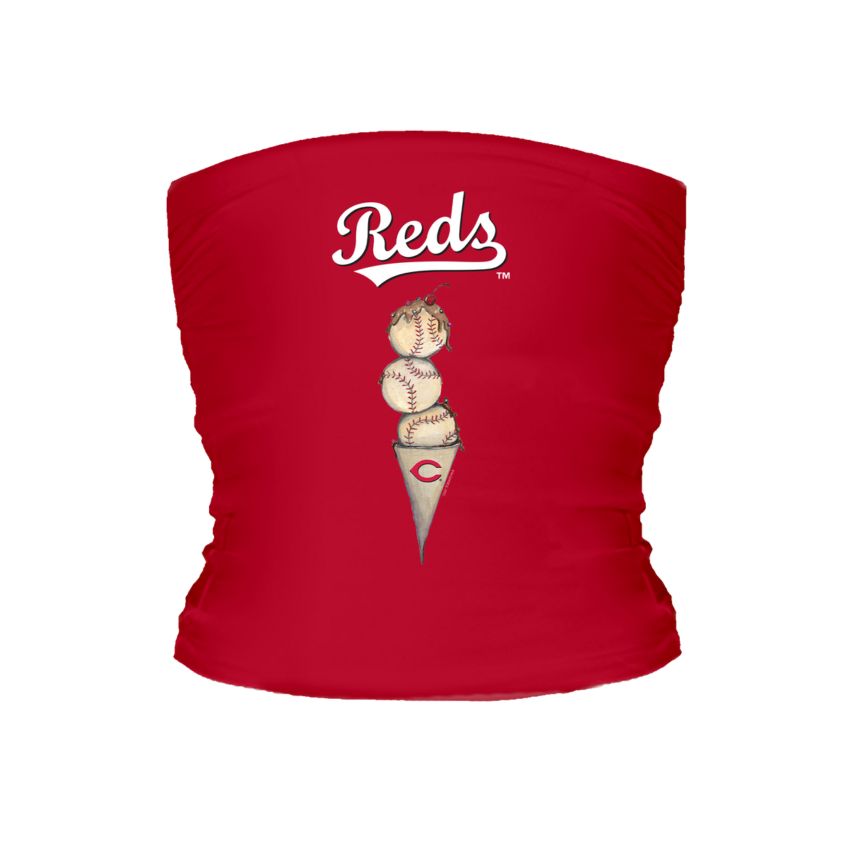 Cincinnati Reds Triple Scoop Tube Top - Tiny Turnip