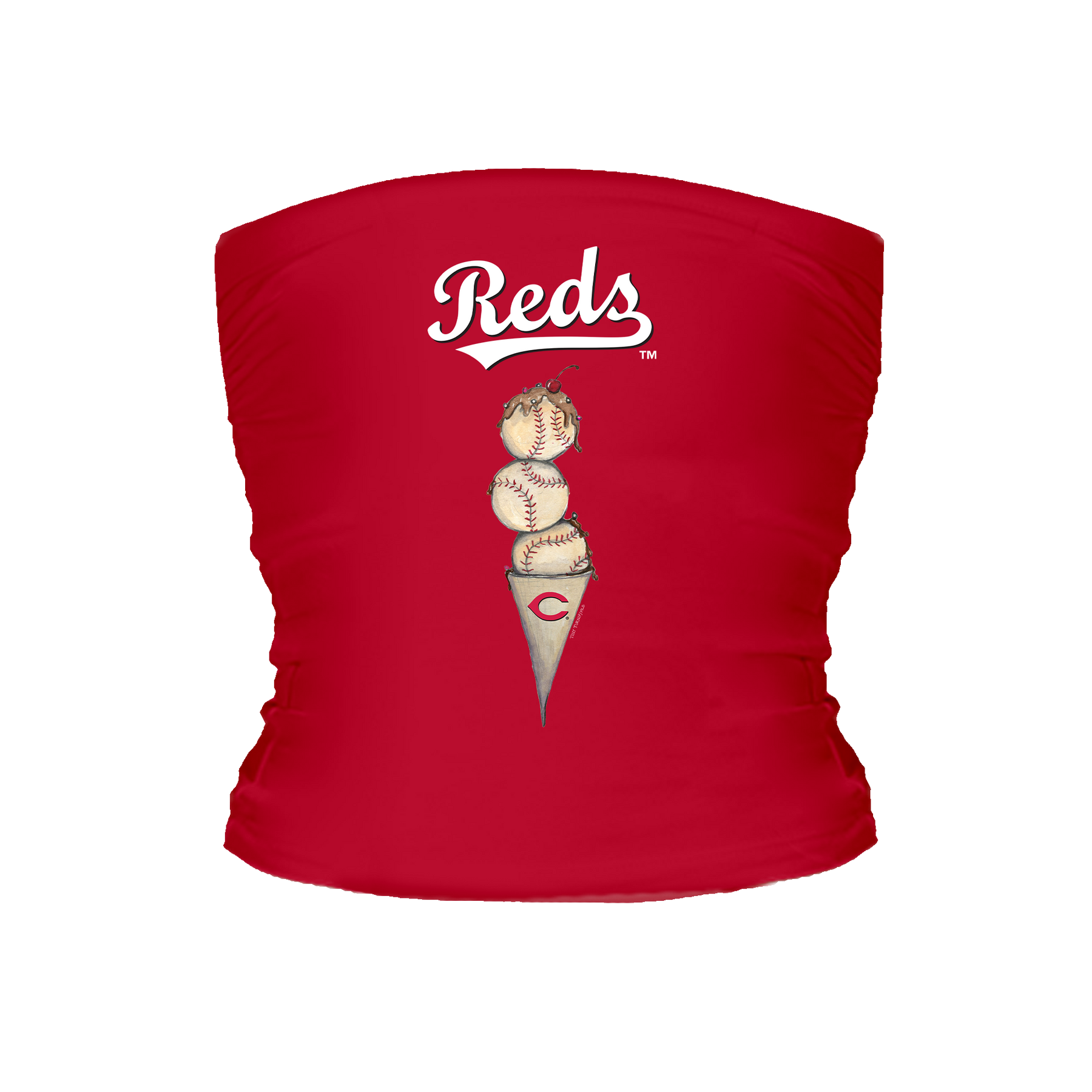 Cincinnati Reds Triple Scoop Tube Top - Tiny Turnip