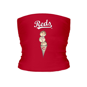Cincinnati Reds Triple Scoop Tube Top - Tiny Turnip