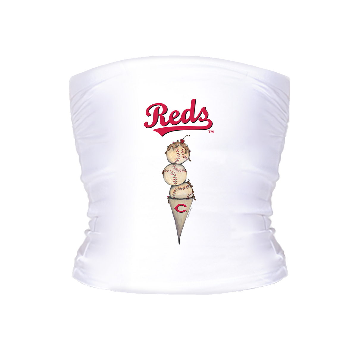 Cincinnati Reds Triple Scoop Crop Tube Top