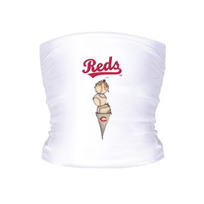 Cincinnati Reds Triple Scoop Tube Top - Tiny Turnip
