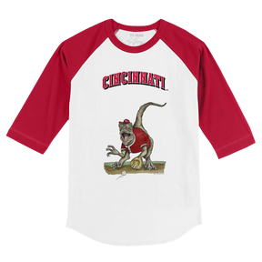 Cincinnati Reds Velociraptor 3/4 Red Sleeve Raglan