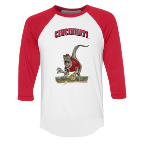 Cincinnati Reds Velociraptor 3/4 Red Sleeve Raglan