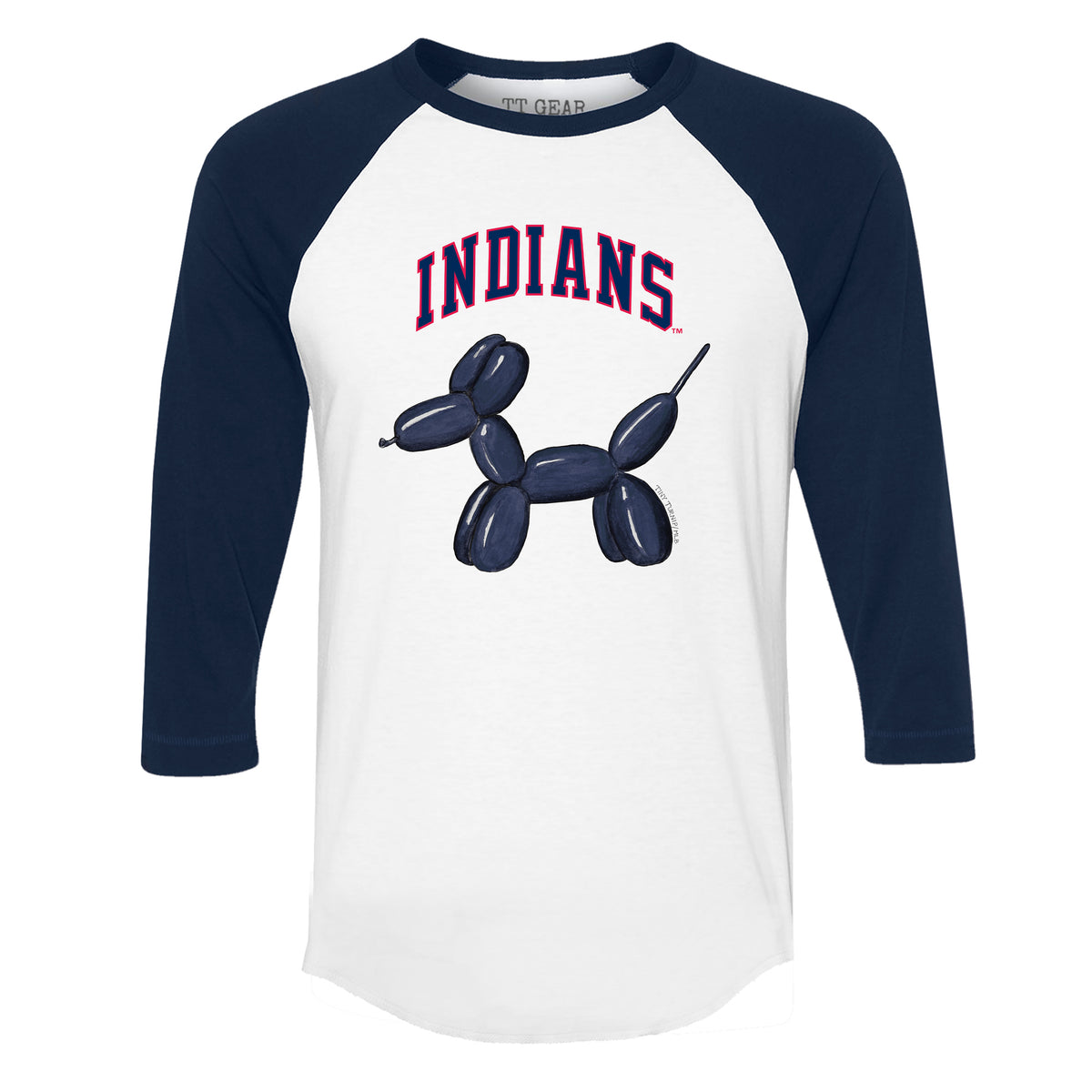 Cleveland Guardians Balloon Dog 3/4 Navy Blue Sleeve Raglan