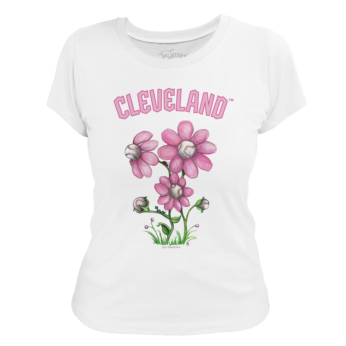 Cleveland Guardians Blooming Baseballs Tee Shirt