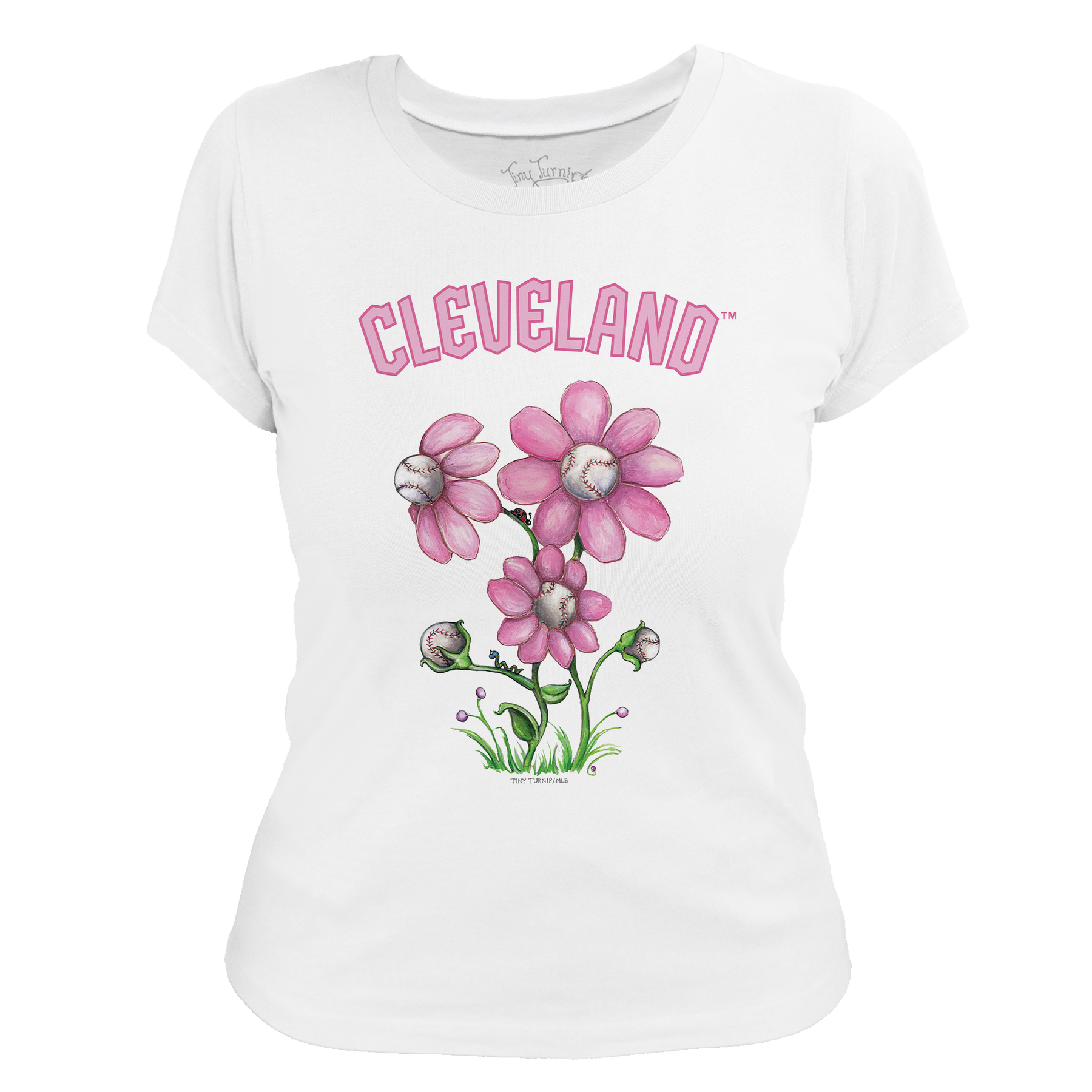 Cleveland Guardians Blooming Baseballs Tee Shirt