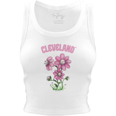 Cleveland Guardians Blooming Baseballs Crop Tank - Tiny Turnip