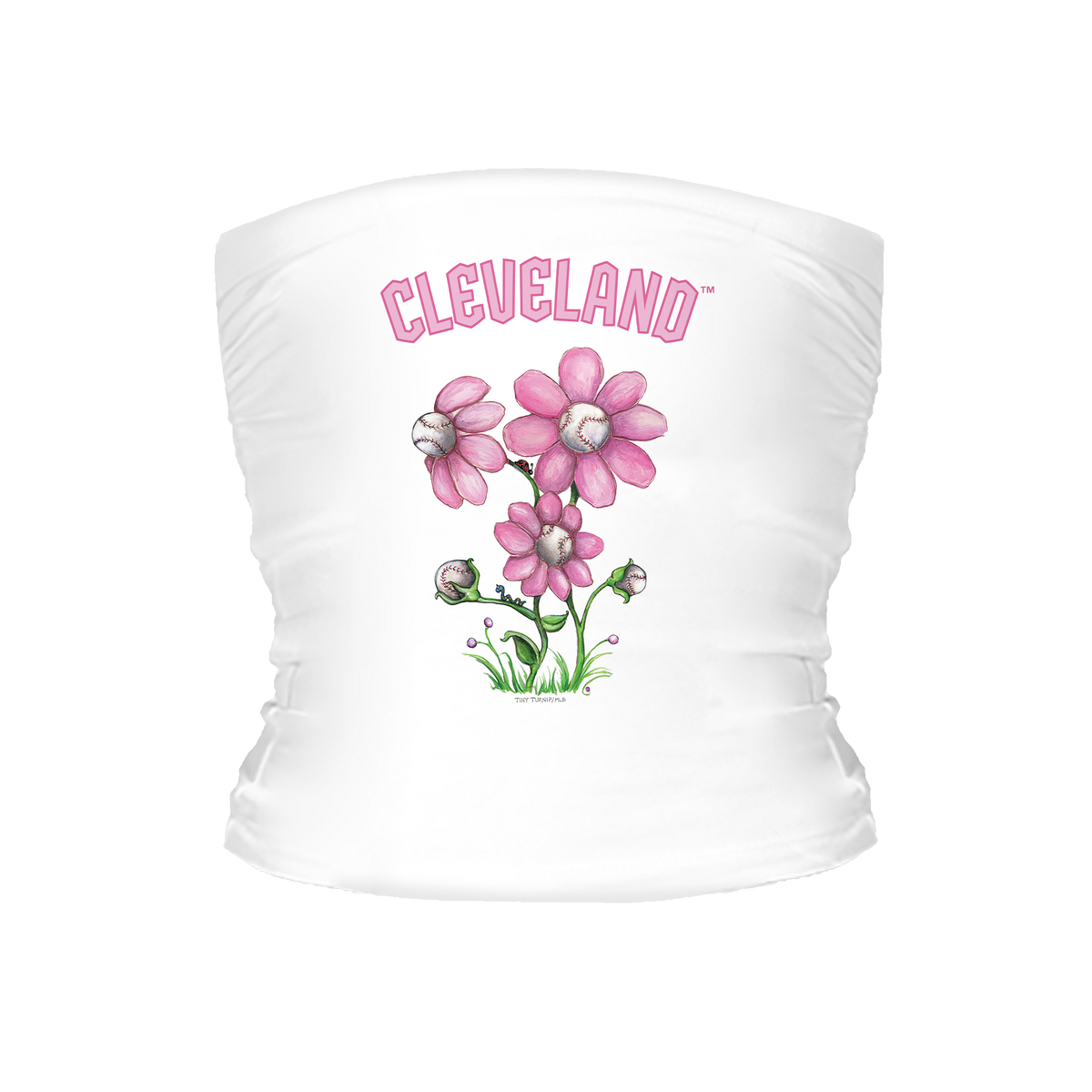 Cleveland Guardians Blooming Baseball Tube Top - Tiny Turnip