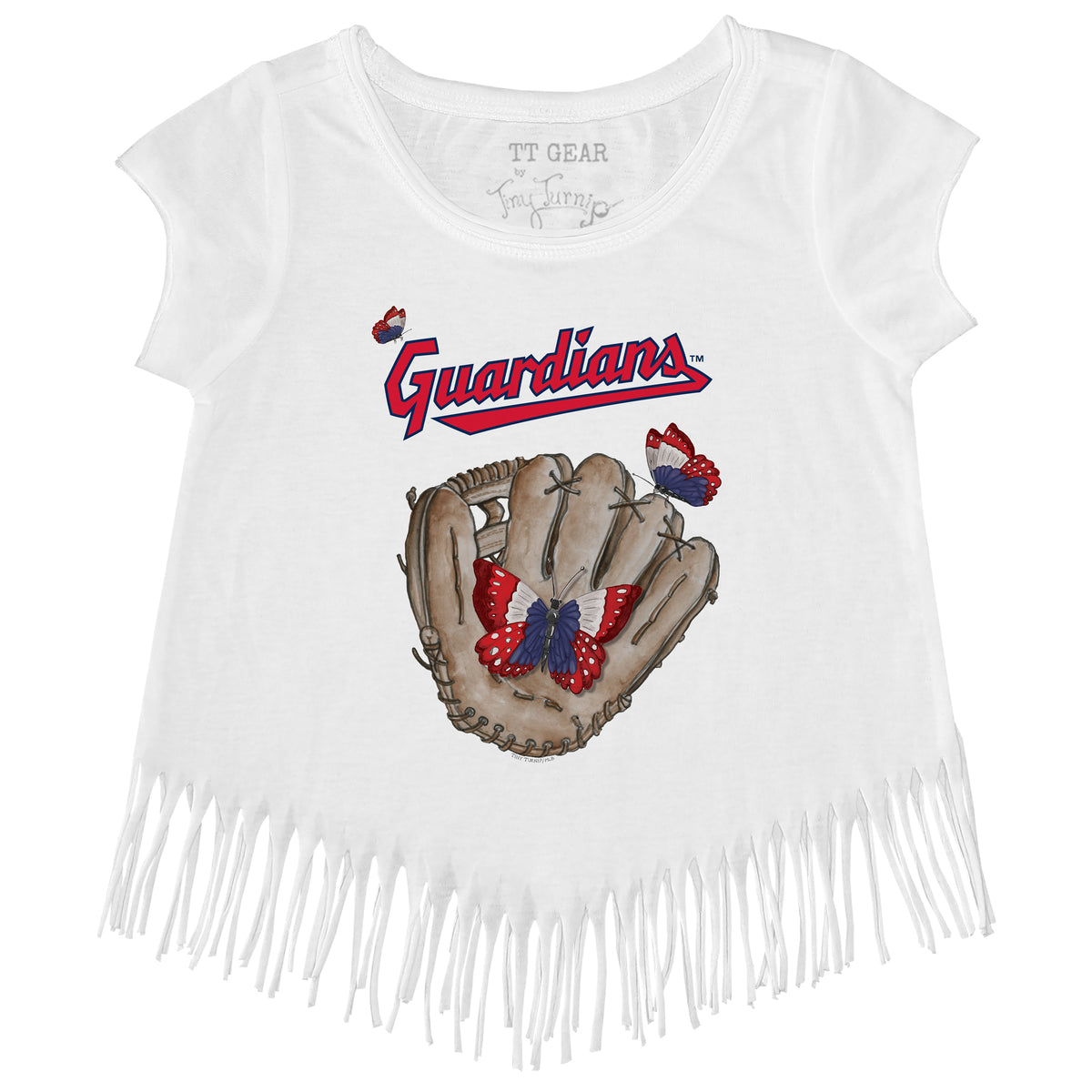 Cleveland Guardians Butterfly Glove Fringe Tee