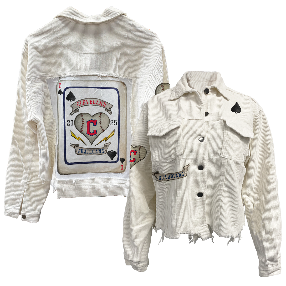 Cleveland Guardians Card White Cord Jacket