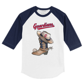 Cleveland Guardians Cowboy Boot 3/4 Navy Blue Sleeve Raglan