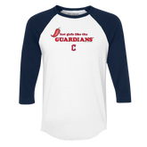 Cleveland Guardians Hot Girls 3/4 Navy Blue Sleeve Raglan