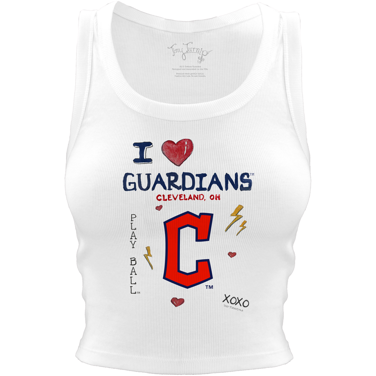 Cleveland Guardians I Heart Team Crop Tank - Tiny Turnip