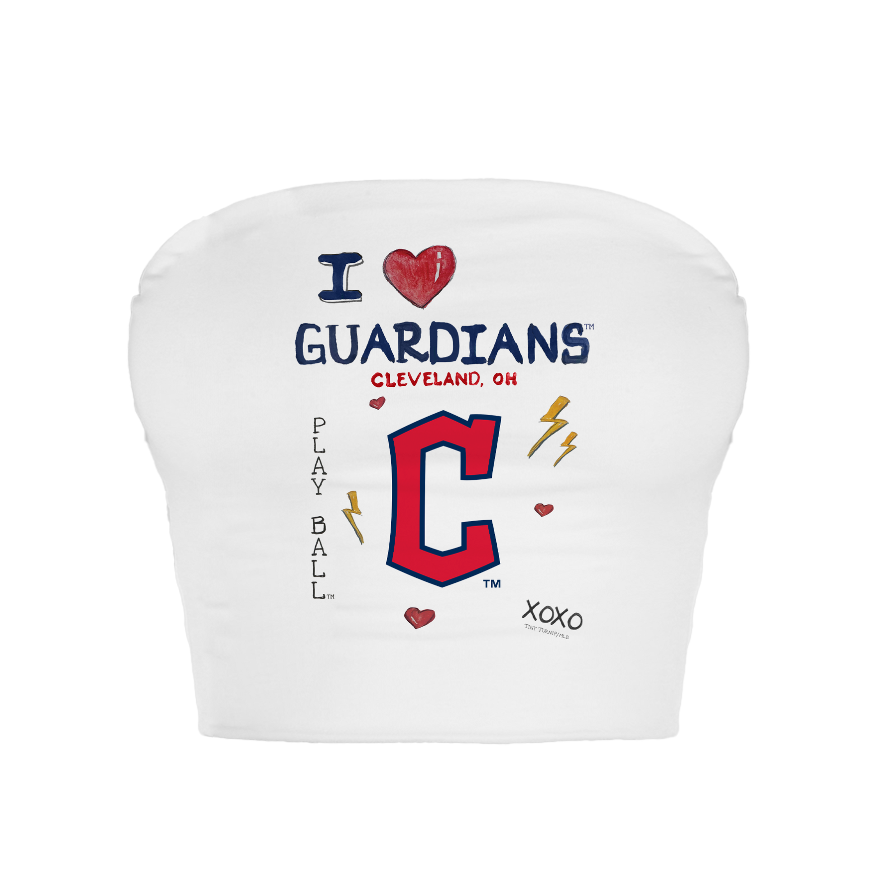 Cleveland Guardians I Heart Guardians Crop Tube Top