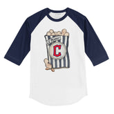 Cleveland Guardians Lil' Peanut 3/4 Navy Blue Sleeve Raglan