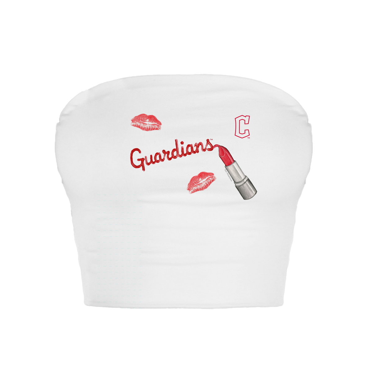 Cleveland Guardians Lipstick Crop Tube Top - Tiny Turnip