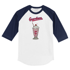 Cleveland Guardians Milkshake 3/4 Navy Blue Sleeve Raglan