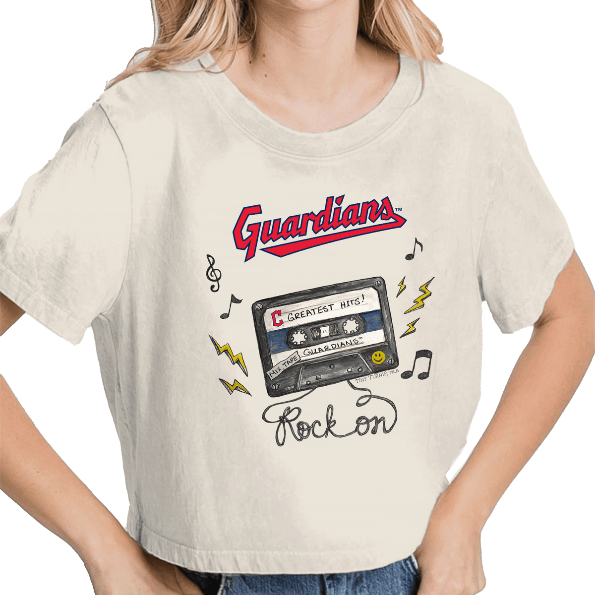 Cleveland Guardians Mixtape Vintage Crop Tee
