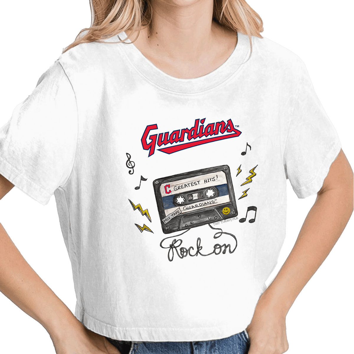 Cleveland Guardians Mixtape Vintage Crop Tee