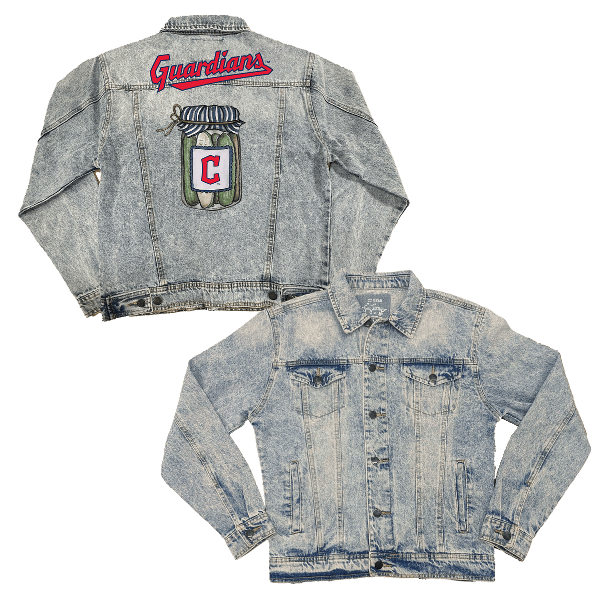 Cleveland Guardians Pickle Jar Boyfriend Denim Jacket