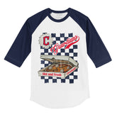 Cleveland Guardians Pizza 3/4 Navy Blue Sleeve Raglan