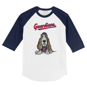 Cleveland Guardians Puddy 3/4 Navy Blue Sleeve Raglan - Tiny Turnip