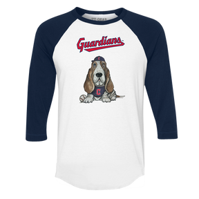 Cleveland Guardians Puddy 3/4 Navy Blue Sleeve Raglan - Tiny Turnip