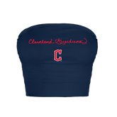 Cleveland Guardians Logo Script Crop Tube Top