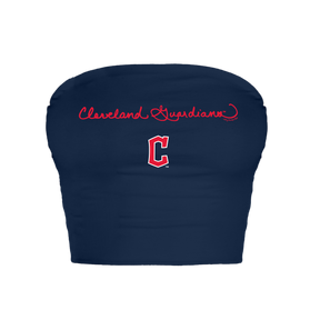 Cleveland Guardians Logo Script Crop Tube Top