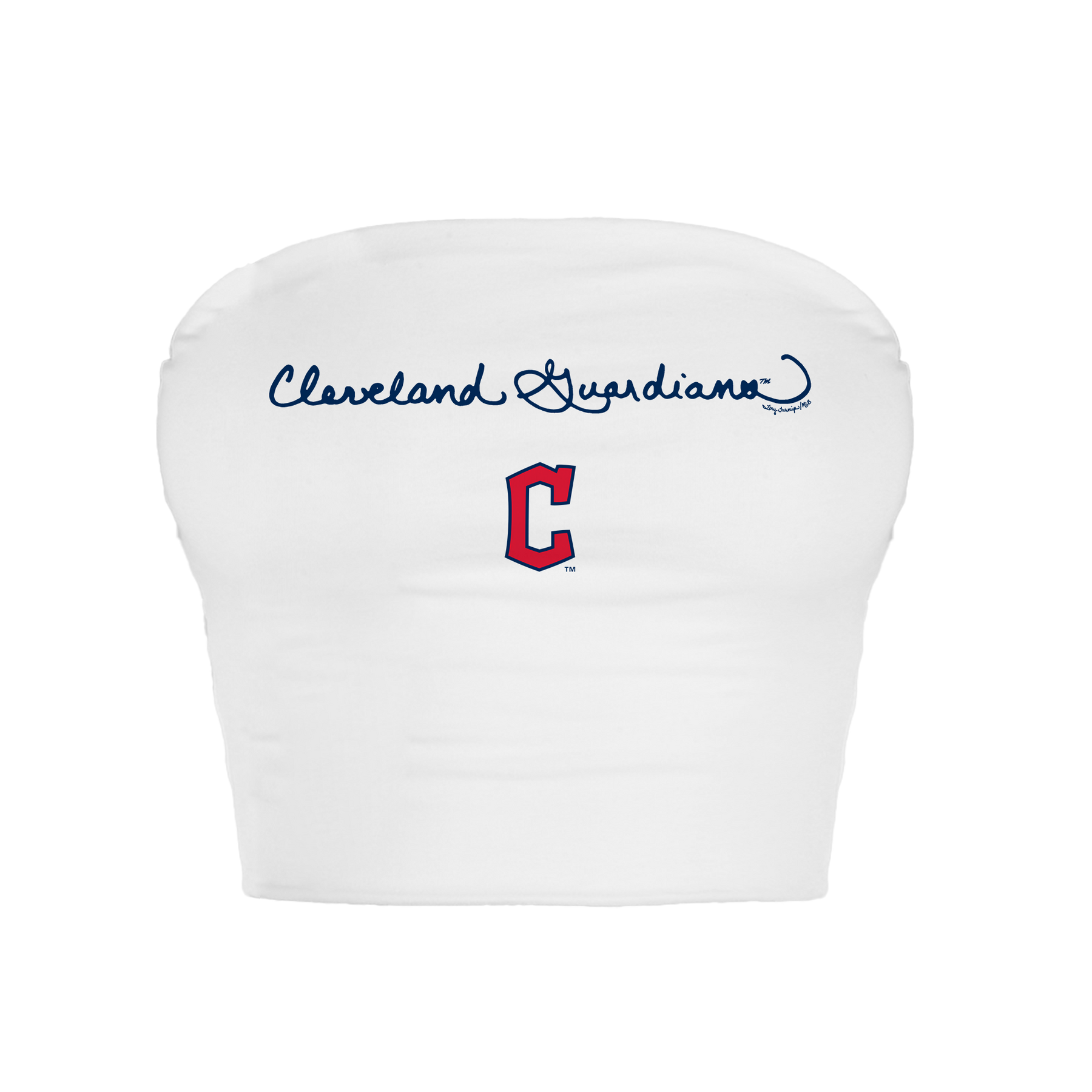 Cleveland Guardians Logo Script Crop Tube Top