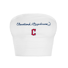 Cleveland Guardians Logo Script Crop Tube Top