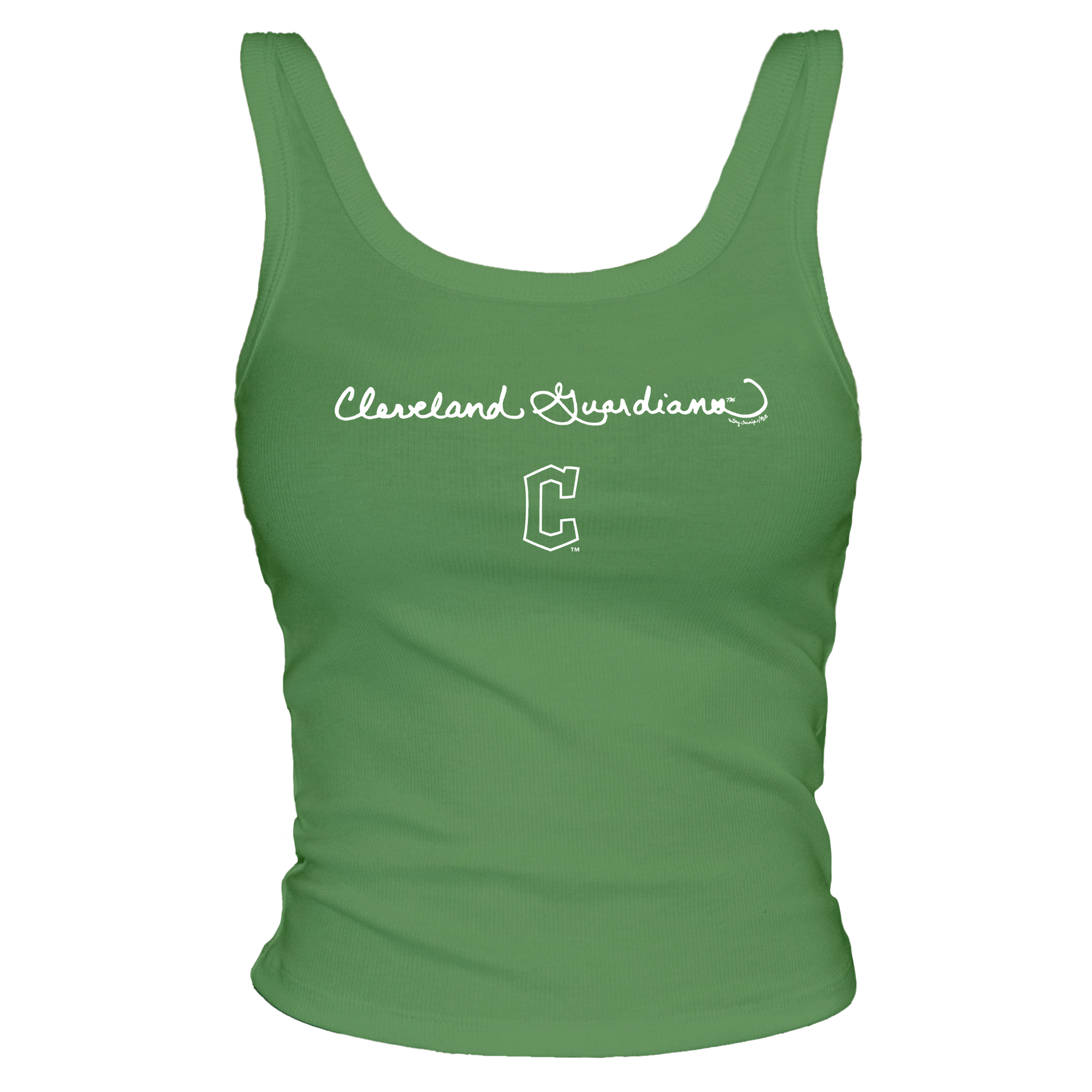 Cleveland Guardians Logo Script Ribbed Tank - Tiny Turnip