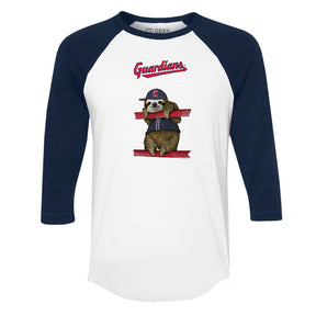 Cleveland Guardians Sloth 3/4 Navy Blue Sleeve Raglan