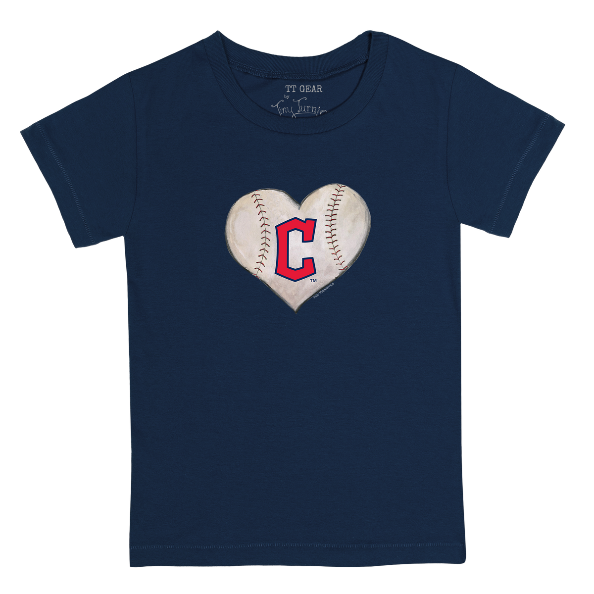 Cleveland Guardians Stitched Heart Kid's Tee Shirt - Tiny Turnip