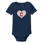 Cleveland Guardians Stitched Heart Short Sleeve Snapper - Tiny Turnip