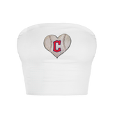 Cleveland Guardians Stitched Heart Crop Tube Top - Tiny Turnip