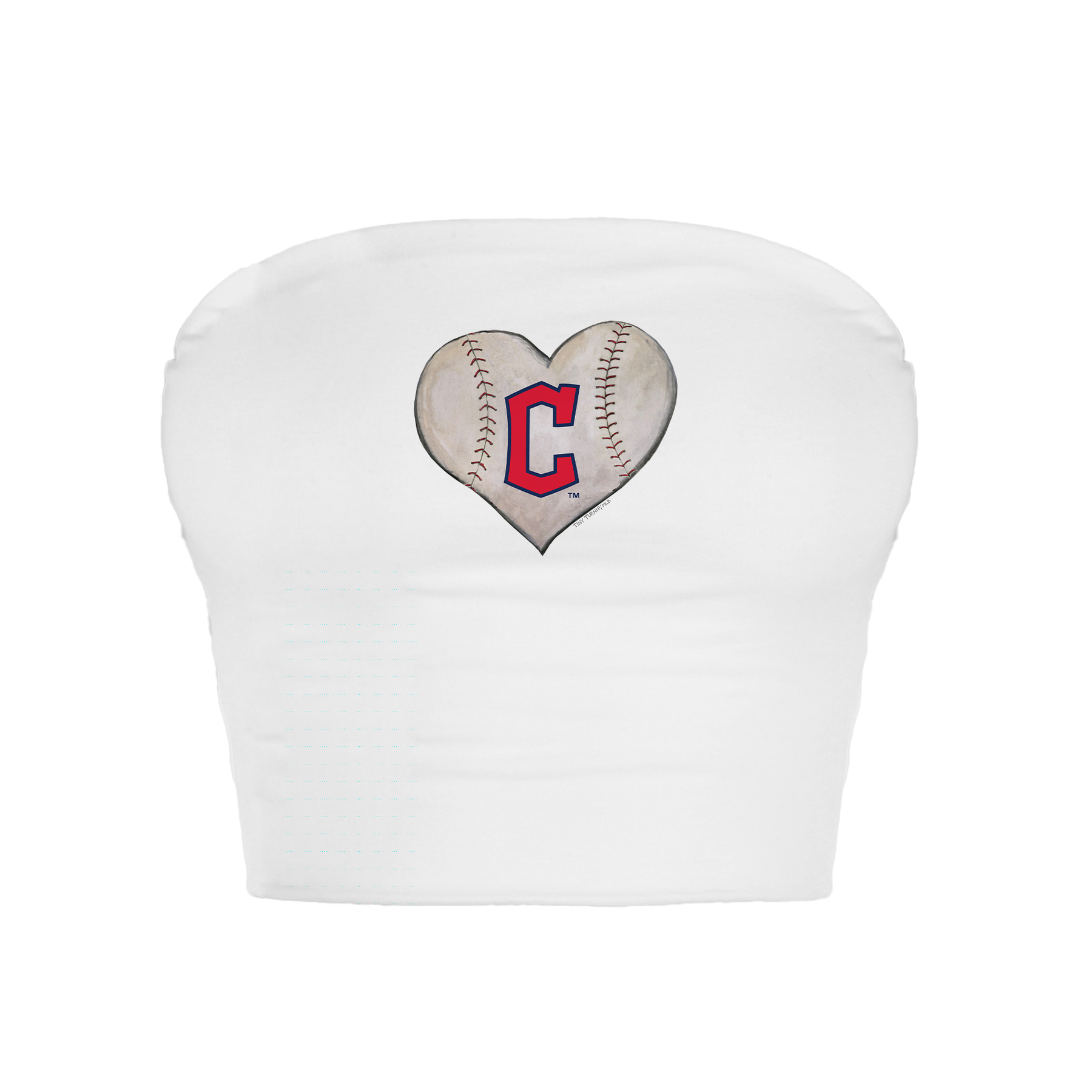 Cleveland Guardians Stitched Heart Crop Tube Top - Tiny Turnip
