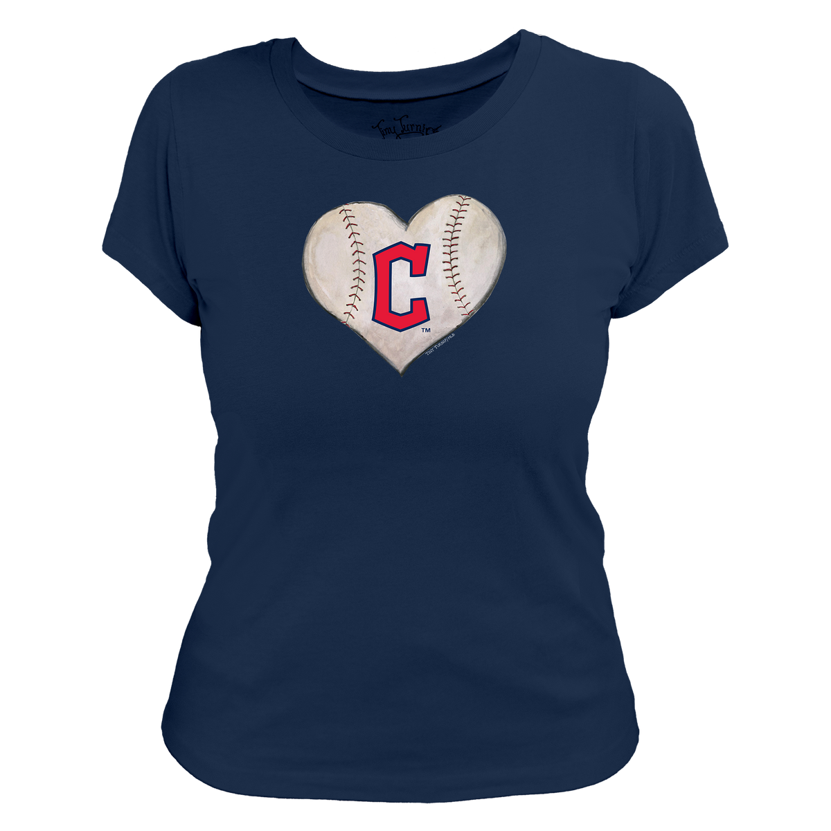 Cleveland Guardians Stitched Heart Women's Tee Shirt - Tiny Turnip