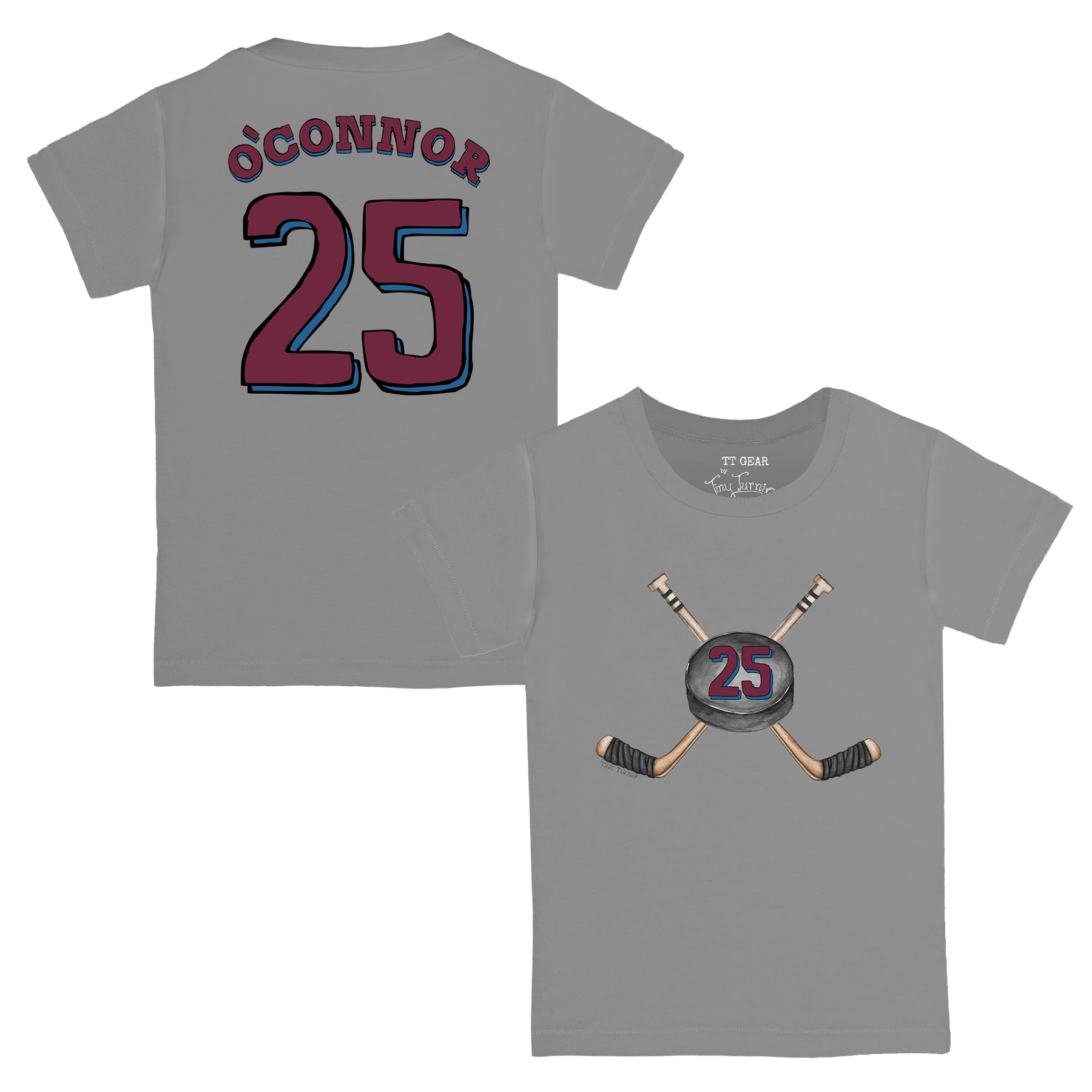 VIP NHL Cross Sticks w/ Name, Number - Kid's Tee Shirt - Tiny Turnip