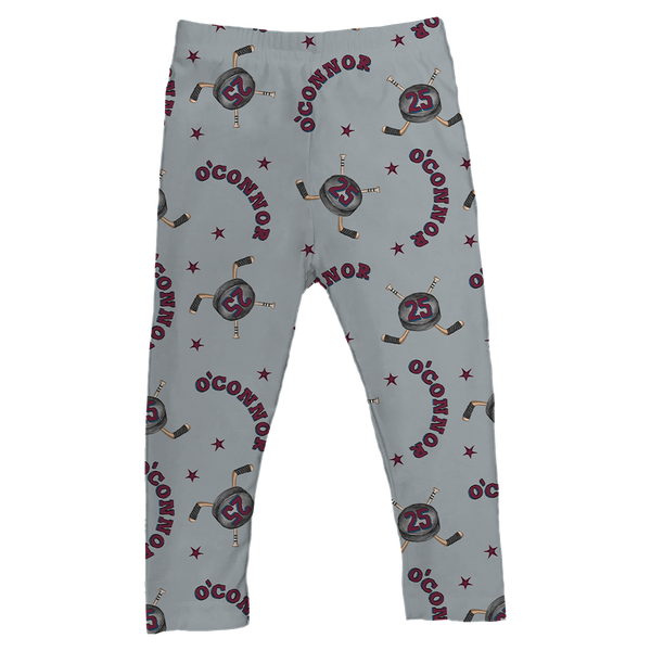 VIP NHL Cross Sticks w/ Name, Number - Leggings - Tiny Turnip
