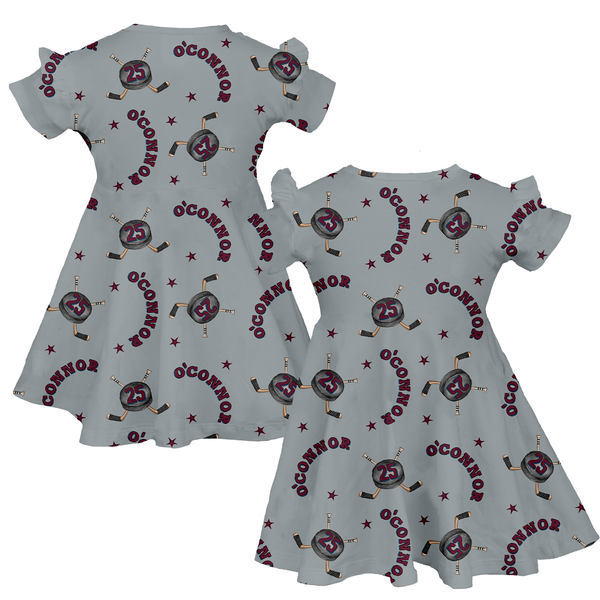 VIP NHL Cross Sticks w/ Name, Number - Molly Dress - Tiny Turnip