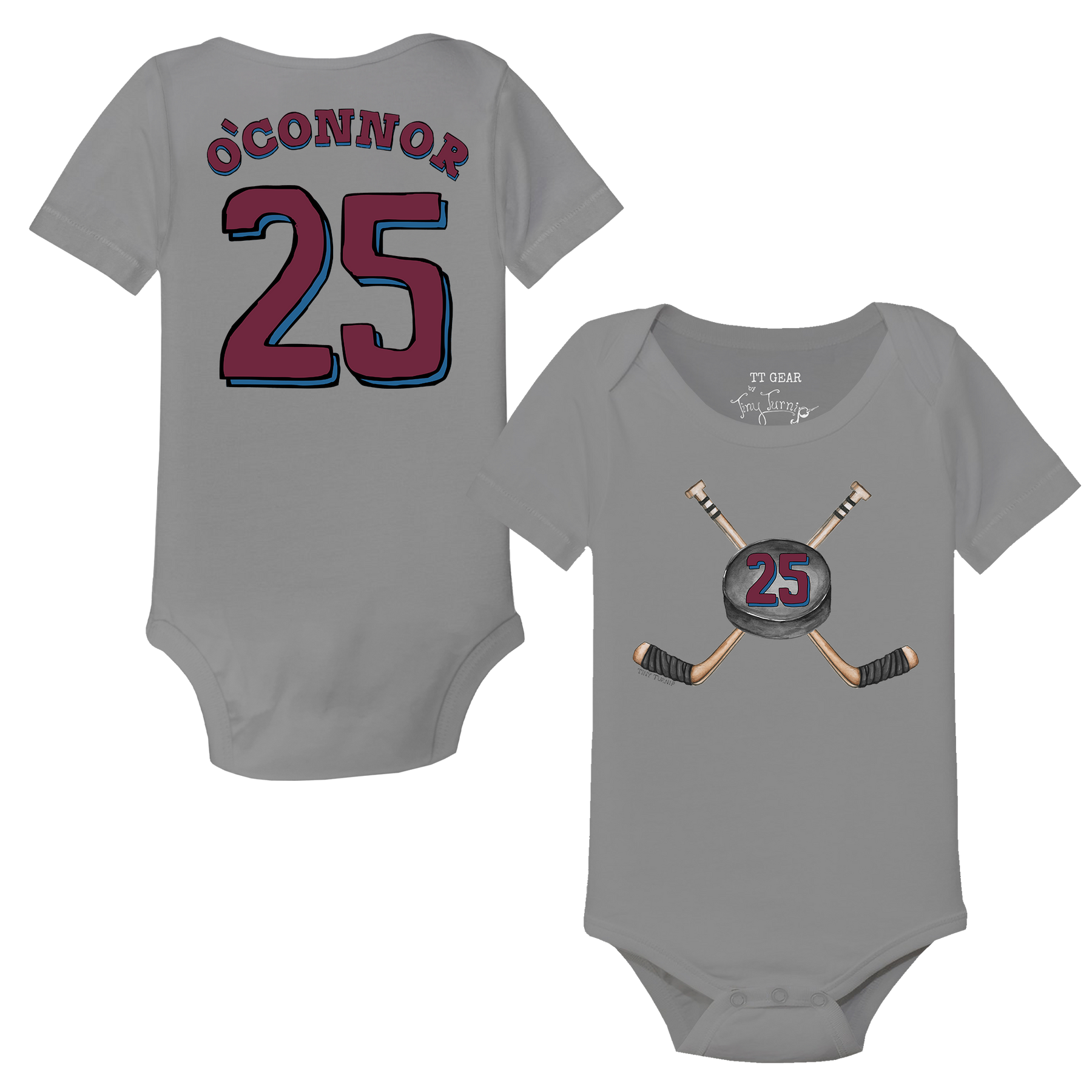 VIP NHL Cross Sticks w/ Name, Number - Short Sleeve Snapper - Tiny Turnip