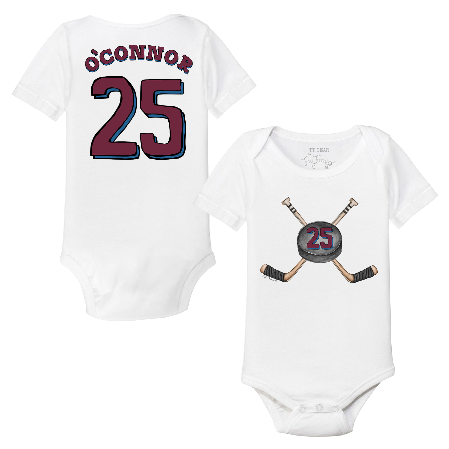 VIP NHL Cross Sticks w/ Name, Number - Short Sleeve Snapper - Tiny Turnip