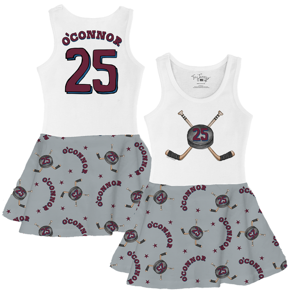 VIP NHL Cross Sticks w/ Name, Number - Tank Swing Dress - Tiny Turnip