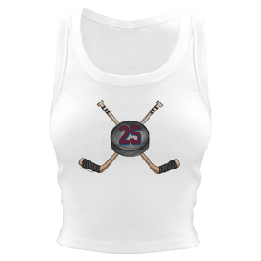 VIP Cross Sticks w/ Name, Number - Crop Tank - Tiny Turnip